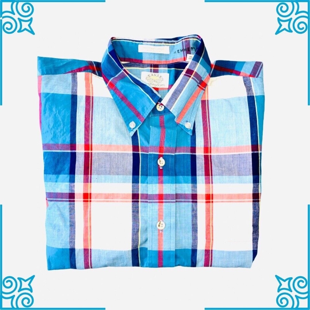 Bloomingdales Eagle Shirtmaker since 1867 Men's Buttondown Shirt, Multi, Size L.